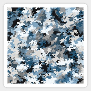 Blue Winter Digital Camo Pattern Sticker